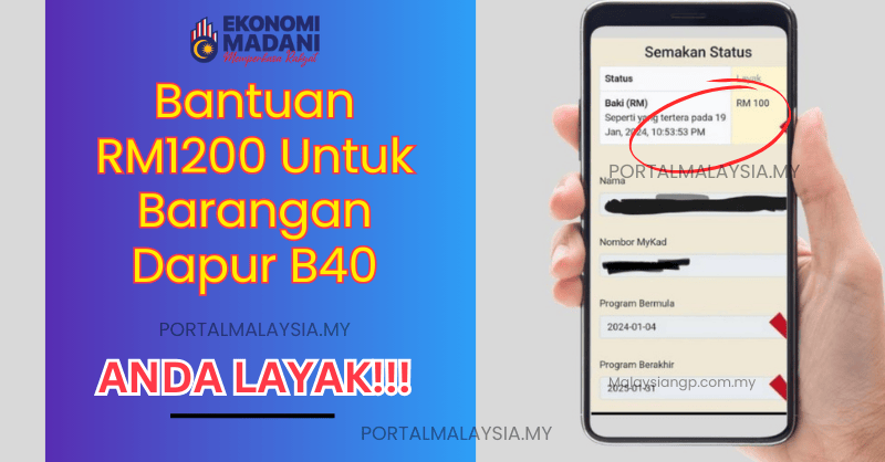 Bantuan RM1200 Untuk Barangan Dapur B40