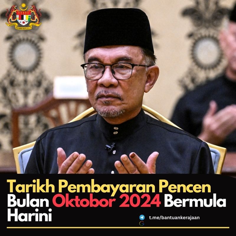 Tarikh Pembayaran Pencen Bulan Oktobor 2024 Bermula Harini