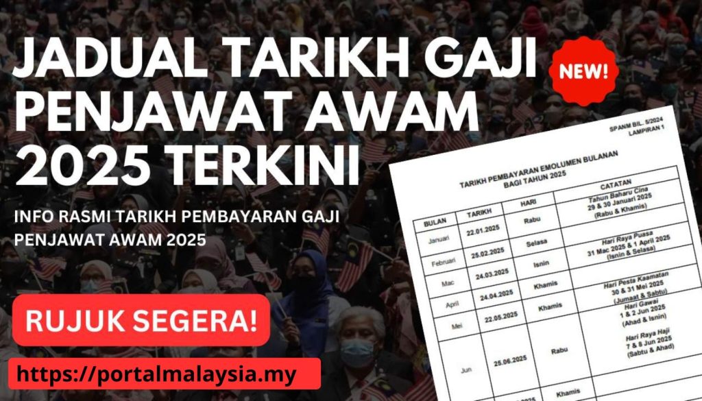 Jadual Tarikh Gaji Penjawat Awam Terkini Portal Bantuan